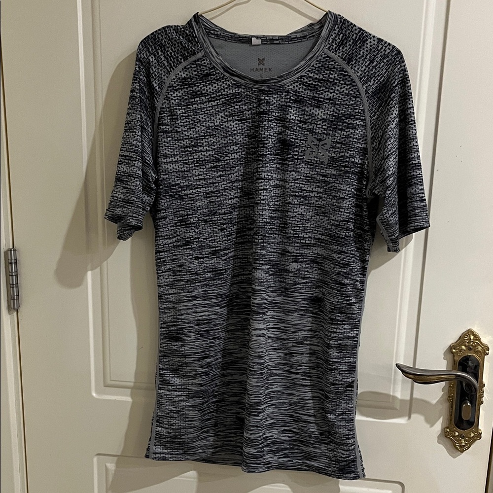 HAMEX Marled Short Sleeve Performance Tee - Black & Gray